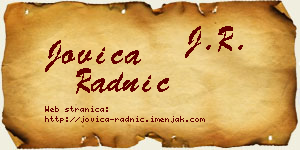 Jovica Radnić vizit kartica